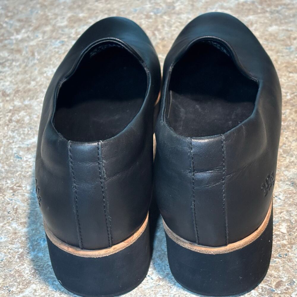 Gram Svarta Black Platform Flat Slip on Leather Loafers Shoes Size 7.5 - Picture 11 of 11